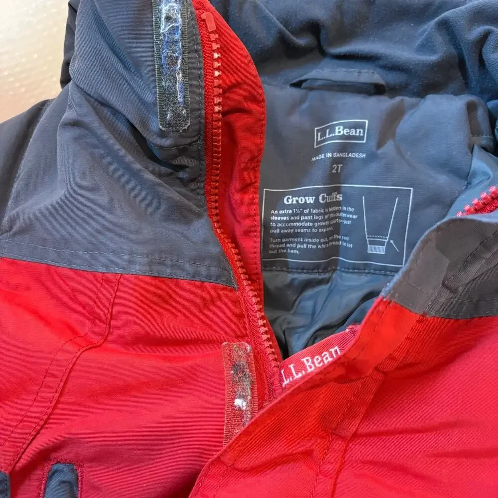 LL Bean Thinsulate Toddler Jacket Grow Cuffs Winter Coat 2T Unisex